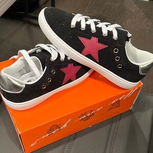 MIA Kids Black Sneakers with Red Star